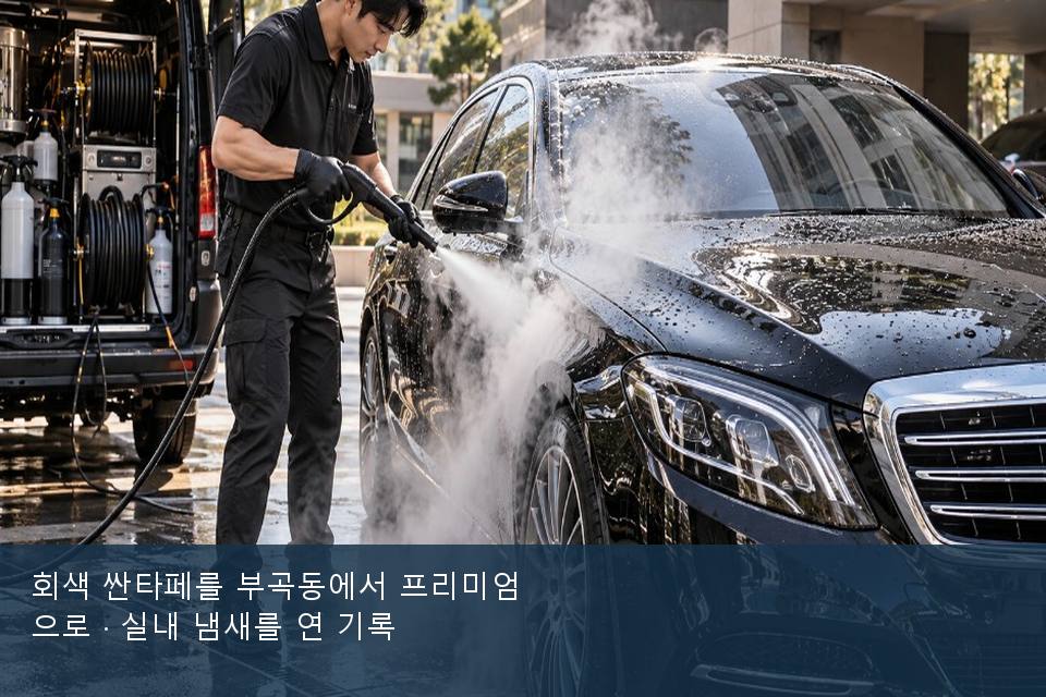 회색 싼타페를 부곡동에서 프리미엄으로 · 실내 냄새를 연 기록